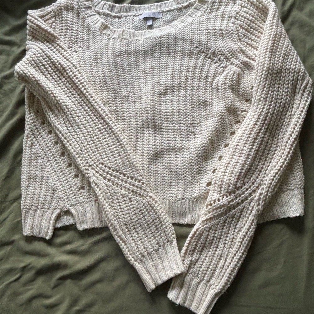 dELiA*s Cream Textured Knit Sweater